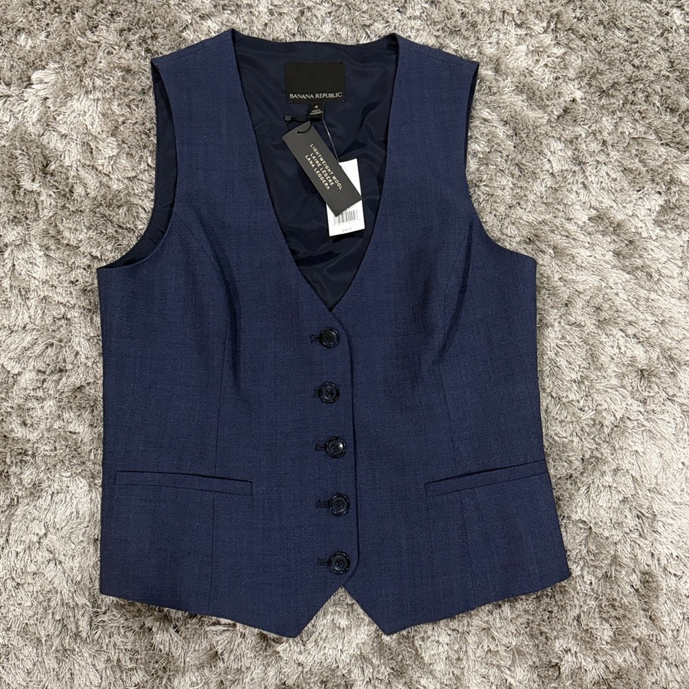 NWT Banana Republic Navy Button Front Vest